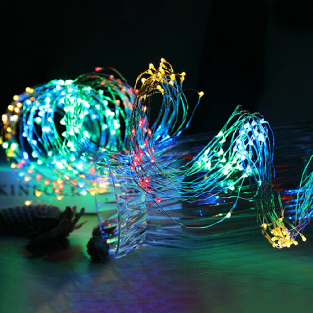 Utendørs hage vegglampe 2 mx 10 gren solenergi tre vinstokker kobbertråd ledet streng lys utenfor julefe lys dekor: Rgb