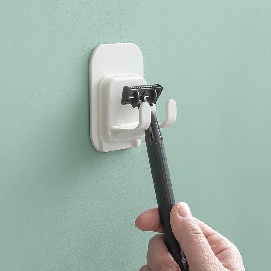 Porte-rasoir en plastique auto-adhésif, crochet de suspension, organisateur de rangement pour salle de bain