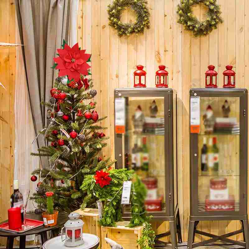 Big Red Flower Christmas Tree Top Pendant Christmas Ornaments