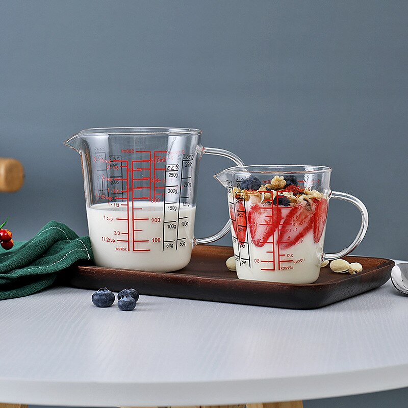 Glas målekop kande varmebestandig glas kop mål kande creamer skala kop glas kop køkken spisestue bar  tp899