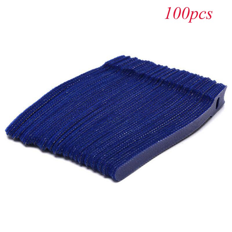 50 pièces/100 pièces sangles de câble attaches de câble réutilisable noir câble cordon Nylon sangle crochet boucle cravates bien rangé organisateur outil plusieurs couleur: 04 100pcs