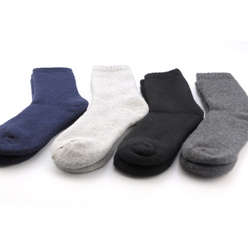 3 Pairs Men's Winter Socks Canada 30 Degrees Below Zero Resist Cold Wool Socks For Men Thicken Pile Socks Solid Color Warm Meias