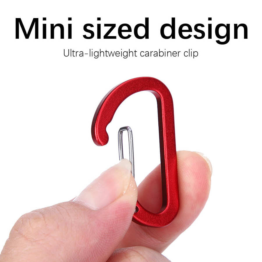 8 Stuks Rode D Ring Clip Haak Aluminium Carabiner D Ring Snap Hook Sleutelhanger Outdoor Camping Klimmen Snap Clip Lock gesp Haak