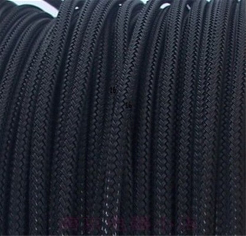 5M 3MM 16AWG 18AWG Cable Protection Sleeve Shielding Sheathing Auto Wire Harnessing Black Nylon Braided Cable Sleeving: Black