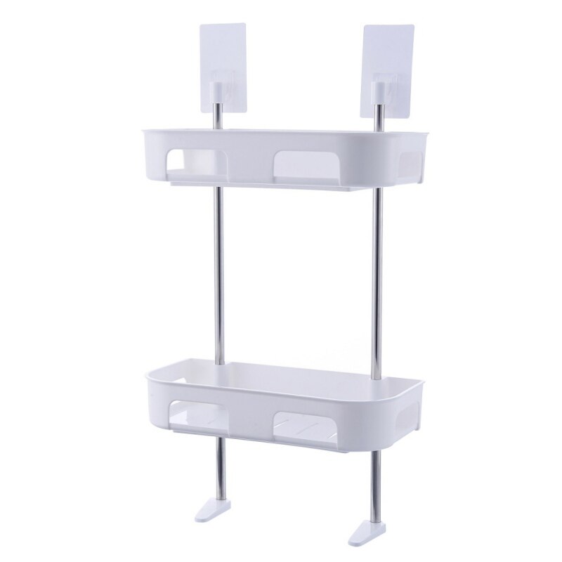 Toilet Towel Storage Rack Holder Over Bathroom Shelf Organizer Rack: White-2