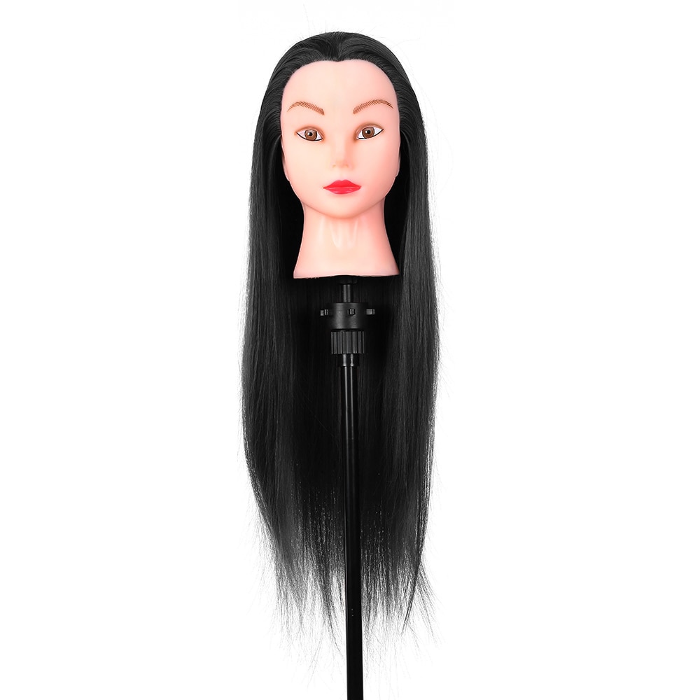 24" Mannequin Head Hairdressing Training Head Hair Styling Practice Dummy Head Hair Braiding High Temperature Fiber Head Model