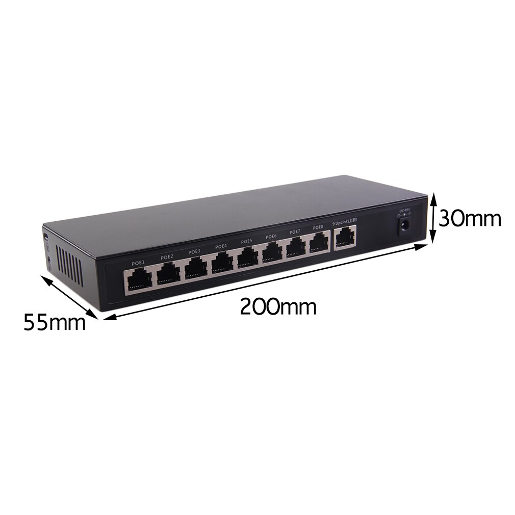 Interruptor estándar IEEE 802, 3af/at 9 + 1 puertos, 10/100Mbps, Ethernet, POE, para Dispositivo de cámara IP, CF1009VP-E negro