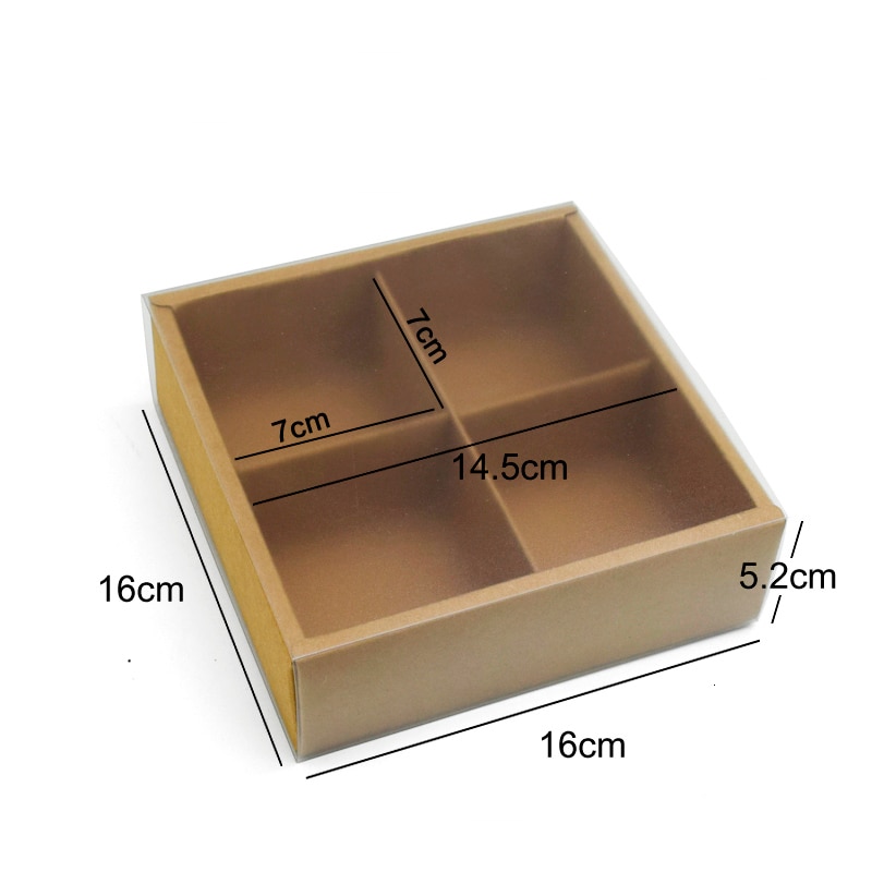 5PCS Box Wedding Candy Black Kraft Paper Box With Window DIY Baking Cookie Biscuit Macaron Cake Boxes Drawer Birthday Party: BRN4