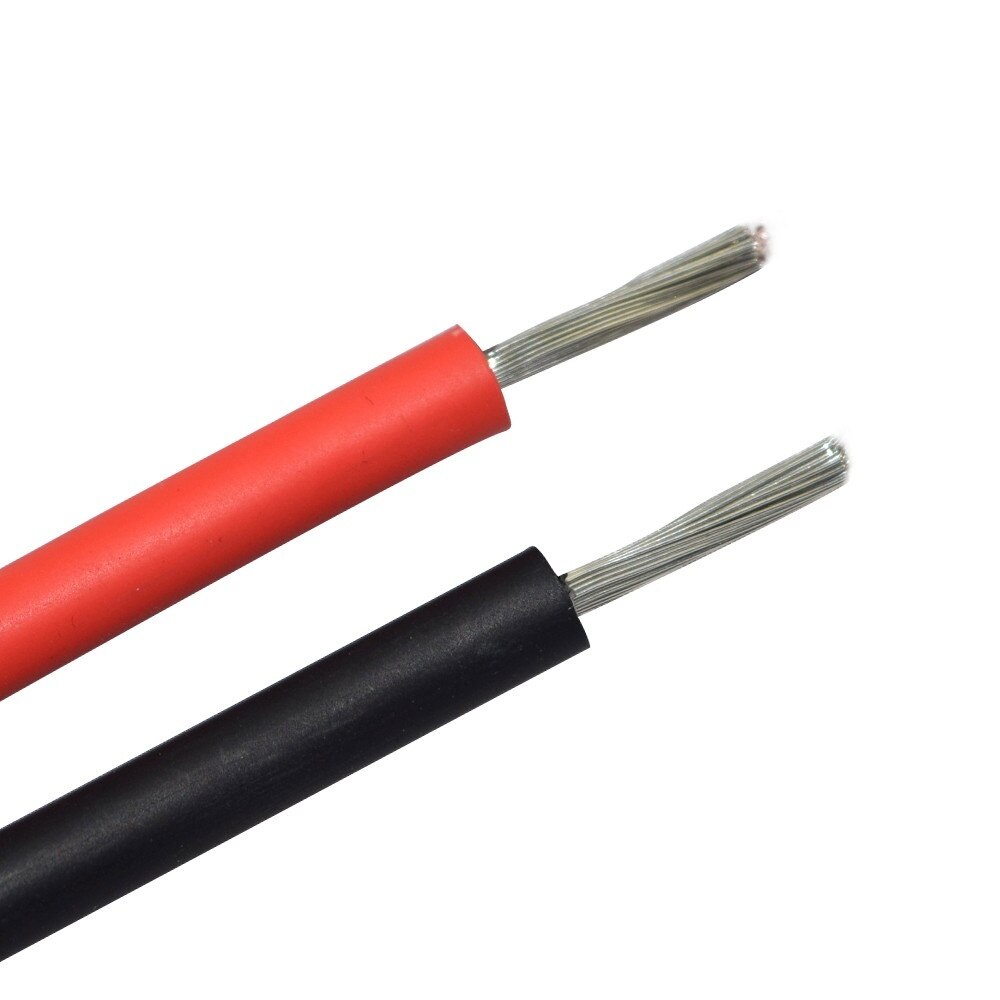 50meters/Roll Solar PV Cable wire 14AWG 2.5mm² PV cable wire red and black cable XLPE jacket With TUV UL Approval