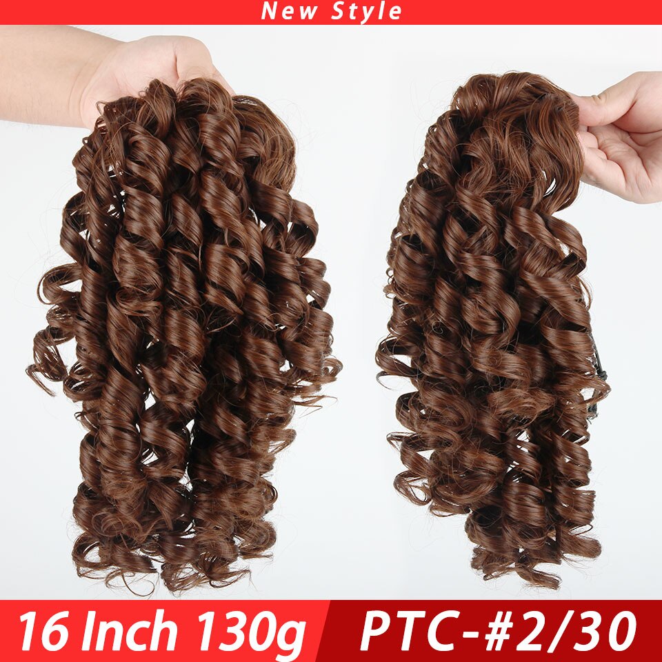 Pageup 22” Long Curly Clip In Hair Tail False Hair Ponytail Hairpiece With Hairpins Synthetic Hair Ponytail Hair Extension