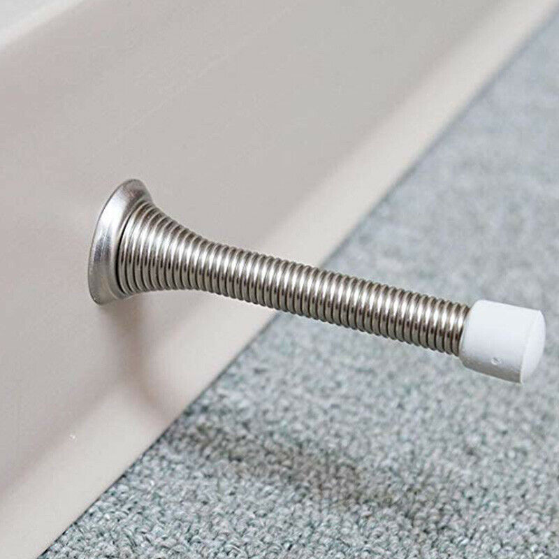 1pc vægmonteret krom fjederdør stop fjedret prop fodpanel ramper bord metal buffer