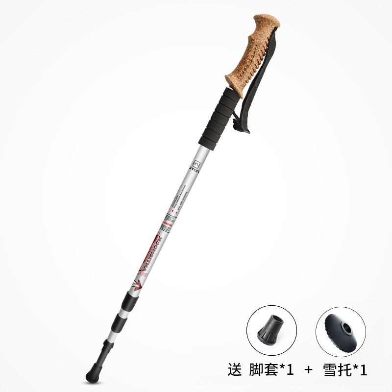 Ultraleichter, teleskopierbarer wanderstock aus aluminiumlegierung mit weichem griff, 3