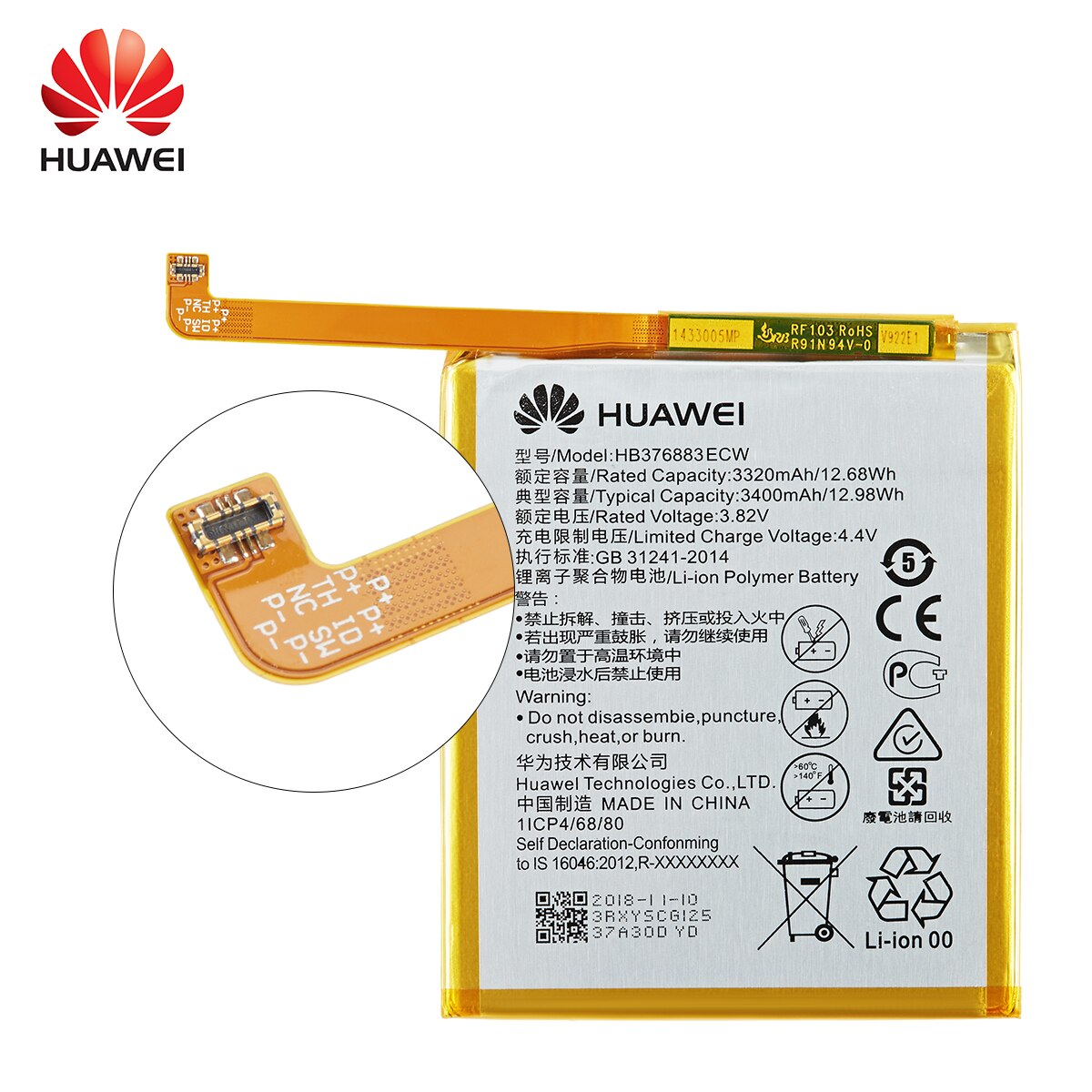 100% Orginal Huawei HB376883ECW 3400Mah Batterij Voor Huawei P9 Plus Mobiele Telefoon Batterijen + Gereedschap