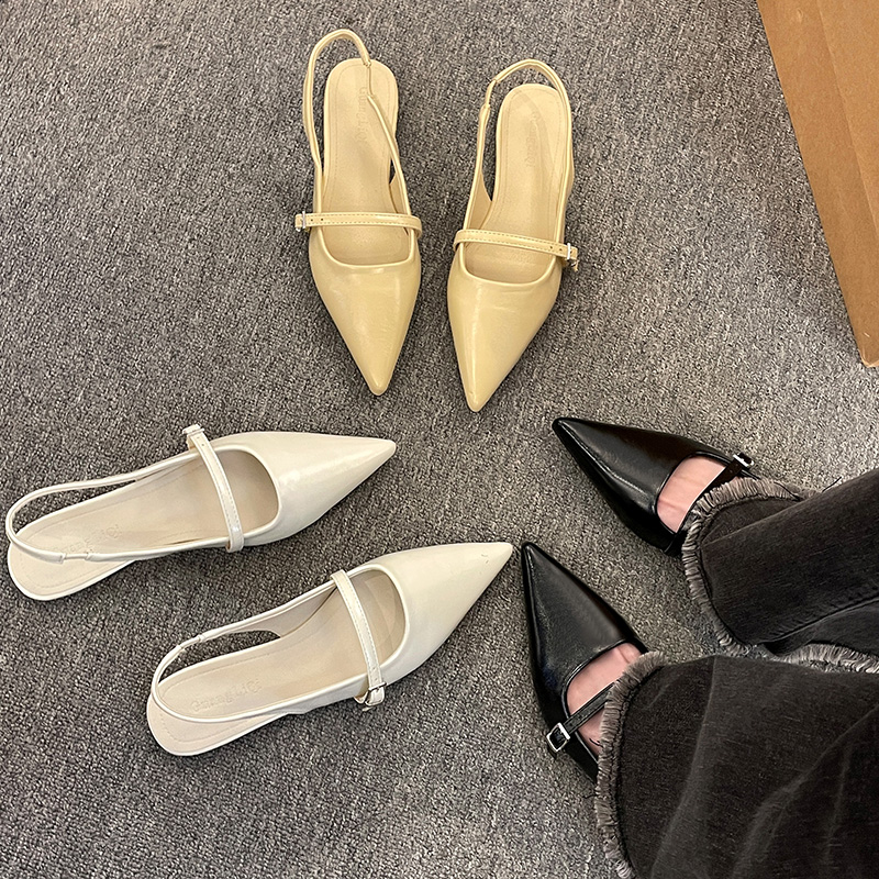 Dam lyxiga sammetsmockasiner spetsiga loafers dam våren svarta balett platta sandaler