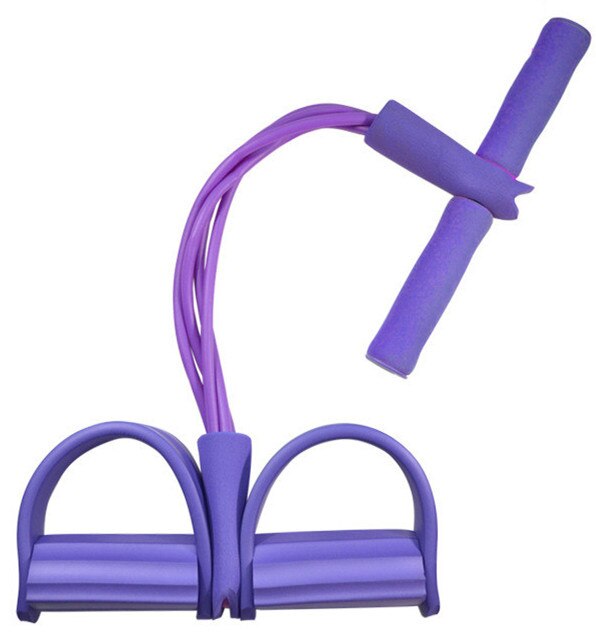 Tensor de Pedal portátil para sentadillas, cuatro tubos, cuerda de tensión multifuncional, reducción de grasa