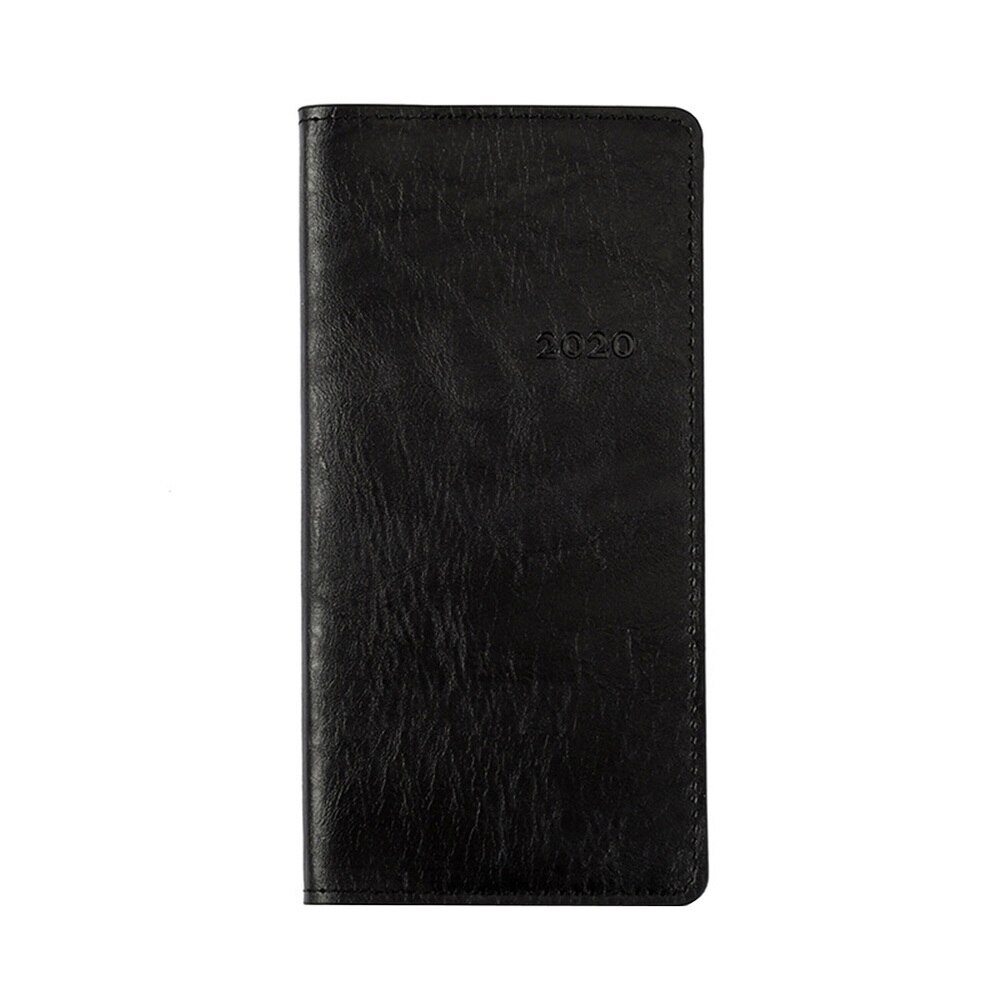 A6 Imitation Leather Planner Portable Notebook Diary Stationery for Home Office School (A6 Black)