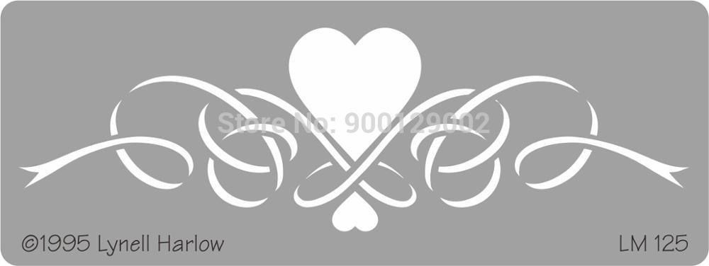 Dreamweaver stencil embossing metal stencil LM 125 Heart w/ribbon