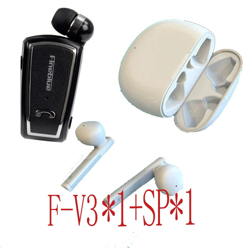 Fineblue F-V3 conforto &amp; ajuste seguro sem fio cancelamento de ruído estéreo sem fio handsfree cancelamento de ruído fones de ouvido 5 horas chamada: F-V3-DB-SP-W-NOBOX