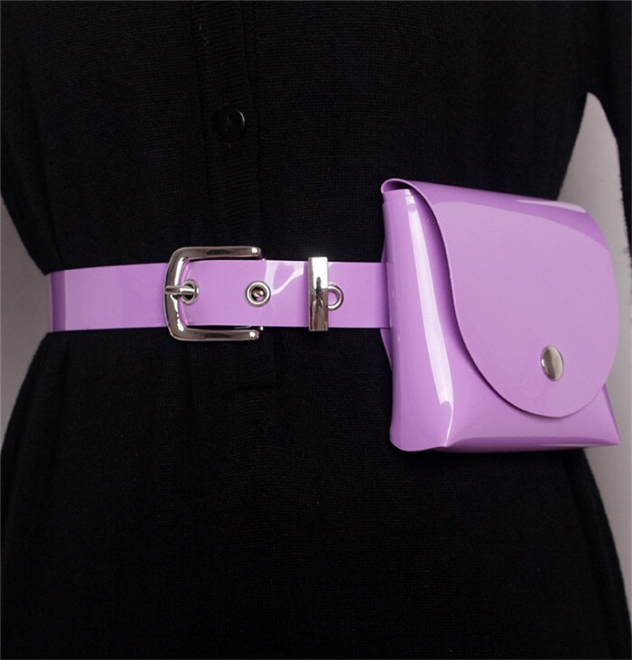 Mihaivina damen-bauchtaschen, lässige damen-pvc-gürteltaschen, lila gürteltaschen, Mini-bauchtaschen für mädchen , kleider, 7 #39: Lila