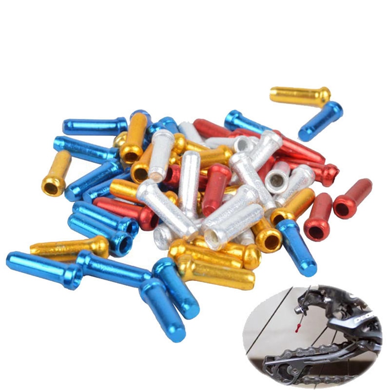10 stk cykelbremse gear kabel ferrule cap kabel ender cykel indvendig wire legering crimps nippel cover cykel tilbehør 4 farver