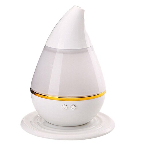 Wood Grain USB 300ml Air Humidifier Aromatherapy Aroma Essential Oil Diffuser with LED Light Mist Maker Colorful: White