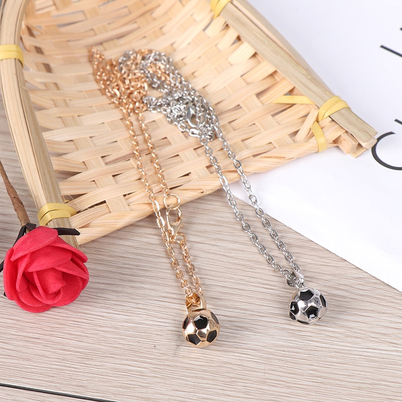 Sportieve Ketting Voetbal Hanger Met Ketting Voetbal Ketting Mannen/Vrouwen Sport Bal Sieraden Goud/Siliver Kleur