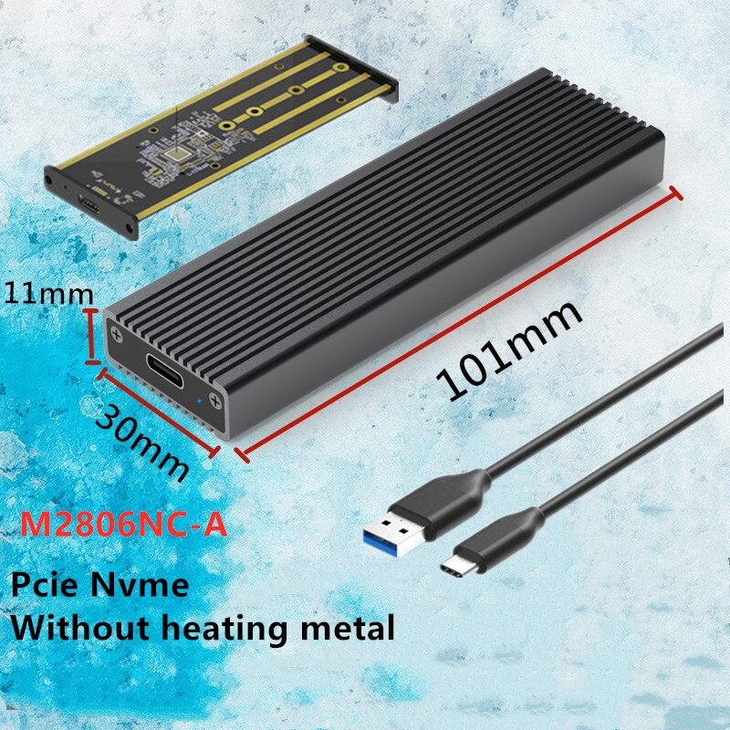 PCIE M.2 NVME USB SSD obudowa M z tuleją samozaciskową C USB 3.1 2240/2280 obudowa na SSD aluminium 10 gb/s pudełko zewnętrzne solidny dysk zewnętrzny: M2806NC-A