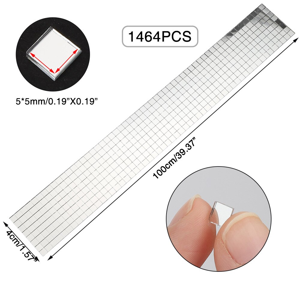 3Pcs Square Glass Mirror Mosaic Tiles Self-adhesive Wall Sticker Home Mirror Tiles for Arts Crafts Party Home Decoration