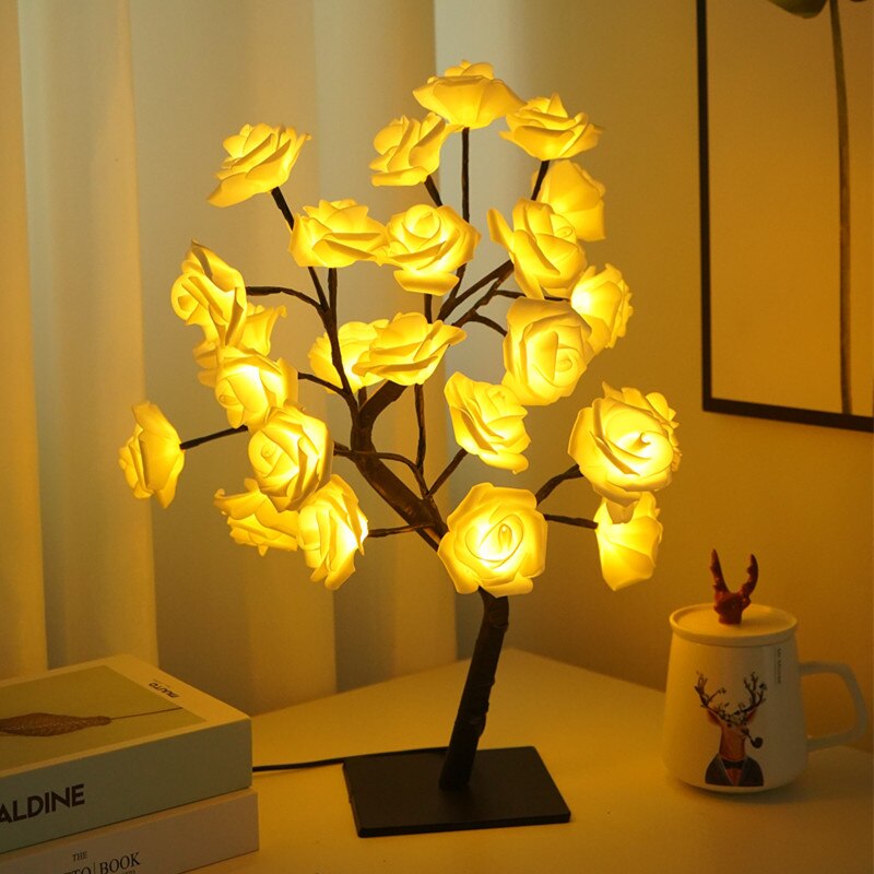 LED Night Light Rose Flower Tree Lamp For Home Decoration Flower Lighting Party Wedding Decoration USB Powered: 1