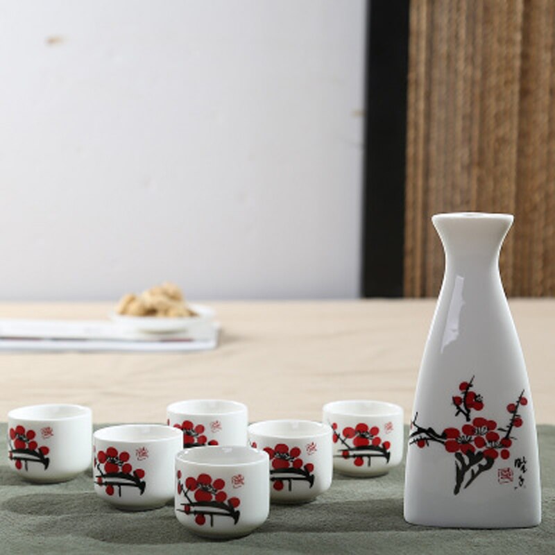 7 st/set keramik keramik sake kopp kanna japan vinglasset vinskål litet keramiskt vinglas