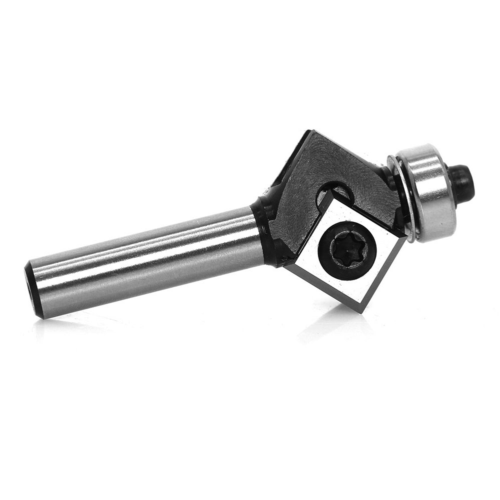 CNC 2 Blades Router Bit Round Bevel Corner Insert Woodworking Milling Cutter With Bearing Milling Cutter Woodworking Tool
