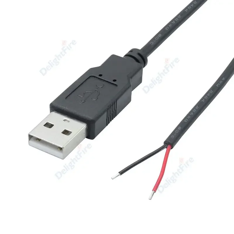 DC 5V USB 2.0 Typ A Męnarty 2-pinowy kabel Zasilacz Ładowarka robić DC5V Jednokolorowa taśma doprowadziło Światło DIY Kabel łączący