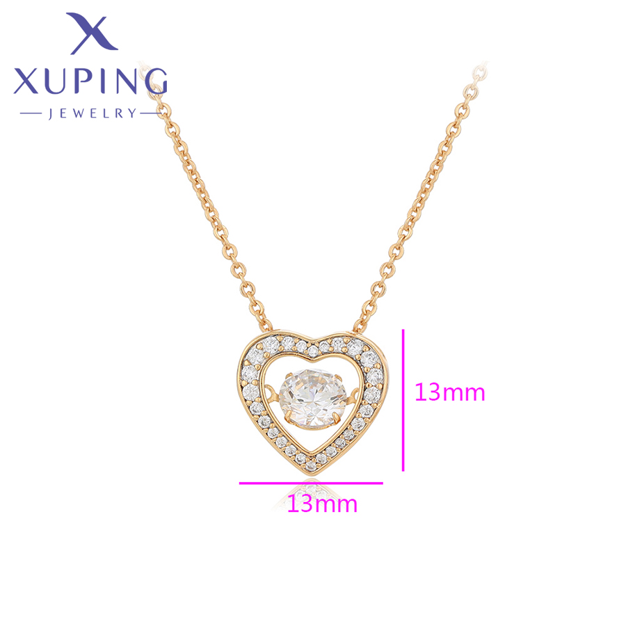 Xuping bijoux charme pierre coeur romantique pendentif collier de couleur or femmes exquis saint valentin X 000876024