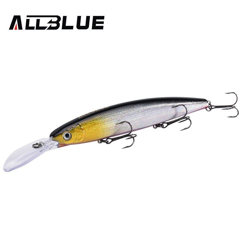 ALLBLUE CRAFTY 130SF Fishing Lure 130mm 27.5g Wobbler Slow Floating Minnow Longbill Plastic Bait Fishing Tackles Crankbait Plast: Color J