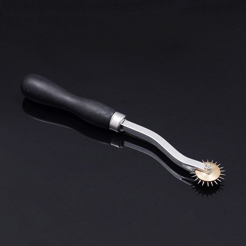 4mm Leather Craft Spacing Sewing Stitch Overstitch Wheel Paper Cloth Wheel Tool Roulette Punching Hole Maker Spacer Wheel Black