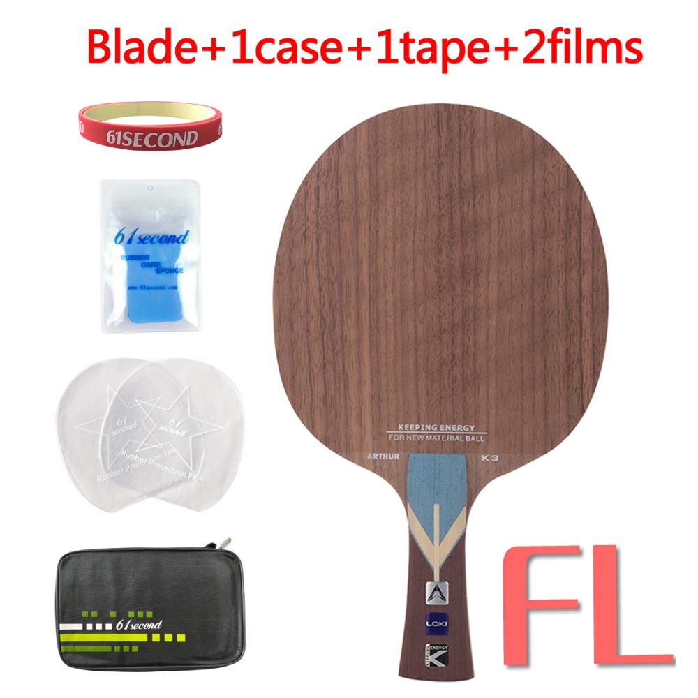 LOKI Arthur K3, pala de tenis de mesa ofensiva, 5 capas, madera de nogal, raqueta de Ping Pong, gran área dulce, raqueta de tenis de mesa: FL with FM case