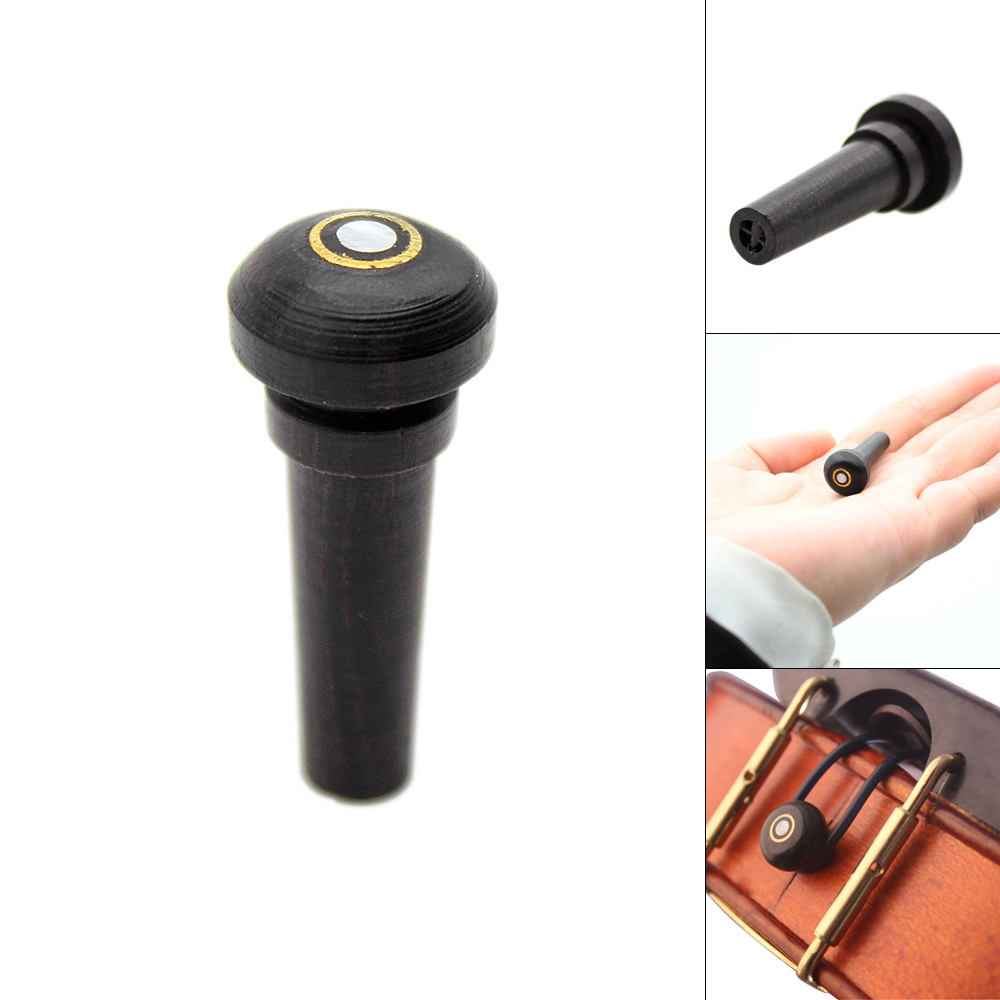 3/4 4/4 Violine Endpin Universal- Ebenholz Violine Endpin Inlay Hülse Holz Violine Tragbare Teile & Zubehör