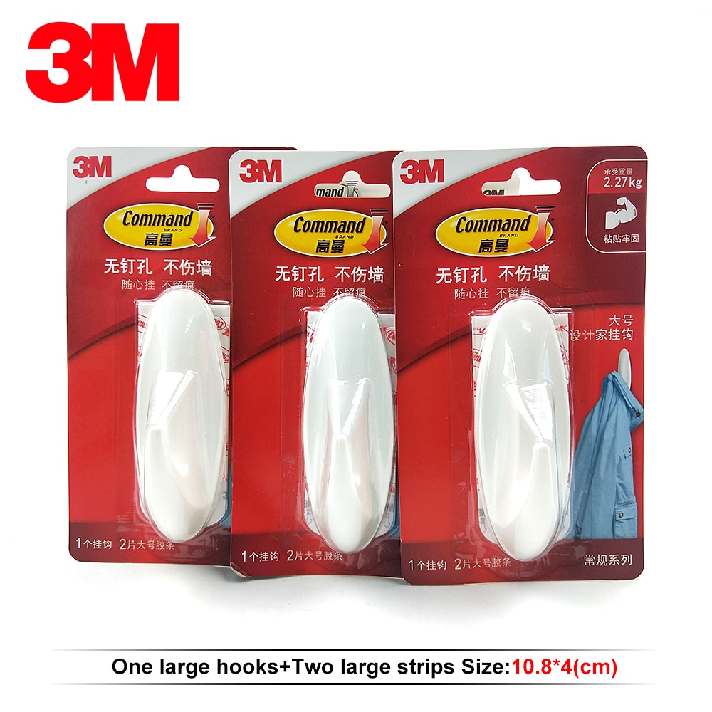 2packs 3M command hooks, Damage-Free hanging, holds strongly, removes cleanly,large size