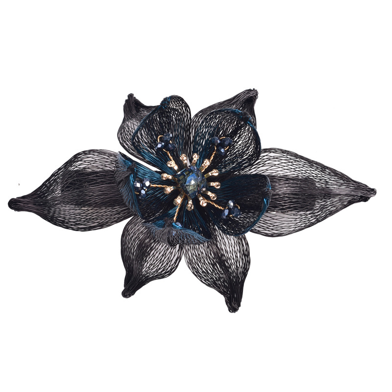 Original Handmade Copper Wire Flower Shape Hair Clips for Women Girls Chinese Style Braided Hair Clips Hair Accessories: army green