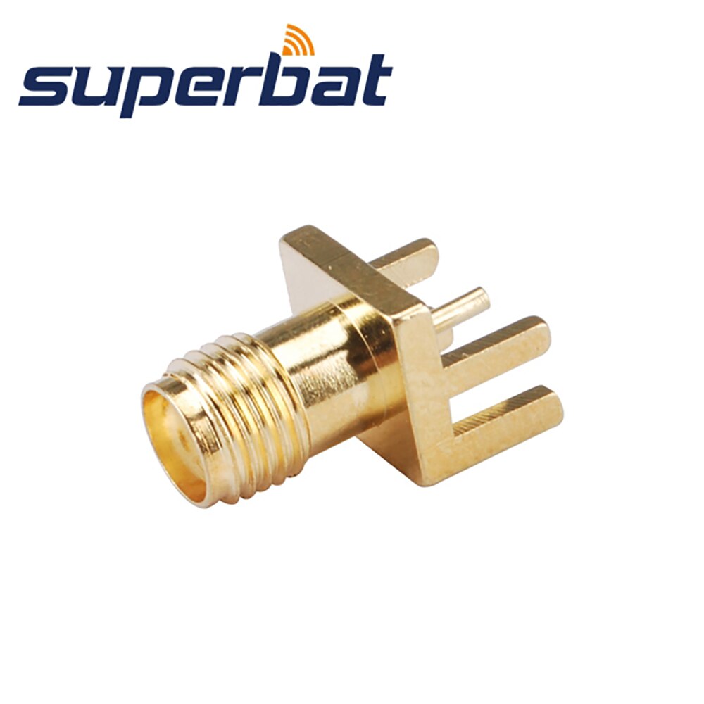 Superbat 10Pcs Sma End Launch Vrouwelijke Pcb Mount Brede Flens. 062 &#39;&#39;(1.57Mm) Rf Coaxiale Connector