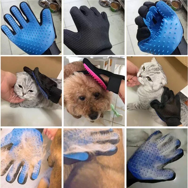 Hundesalon Handschuh Silikon Katzen Pinsel Kamm Deshedding Haar Handschuhe Hunde Schlecht Reinigung Liefert Ebene Kämme Handschuhe Katze Handschuhe