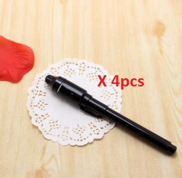 4 teile/los, UV-Licht Stift Unsichtbare Tinte Sicherheit Marker Stift Mit Ultra Violet LED Schwarzlicht: Black