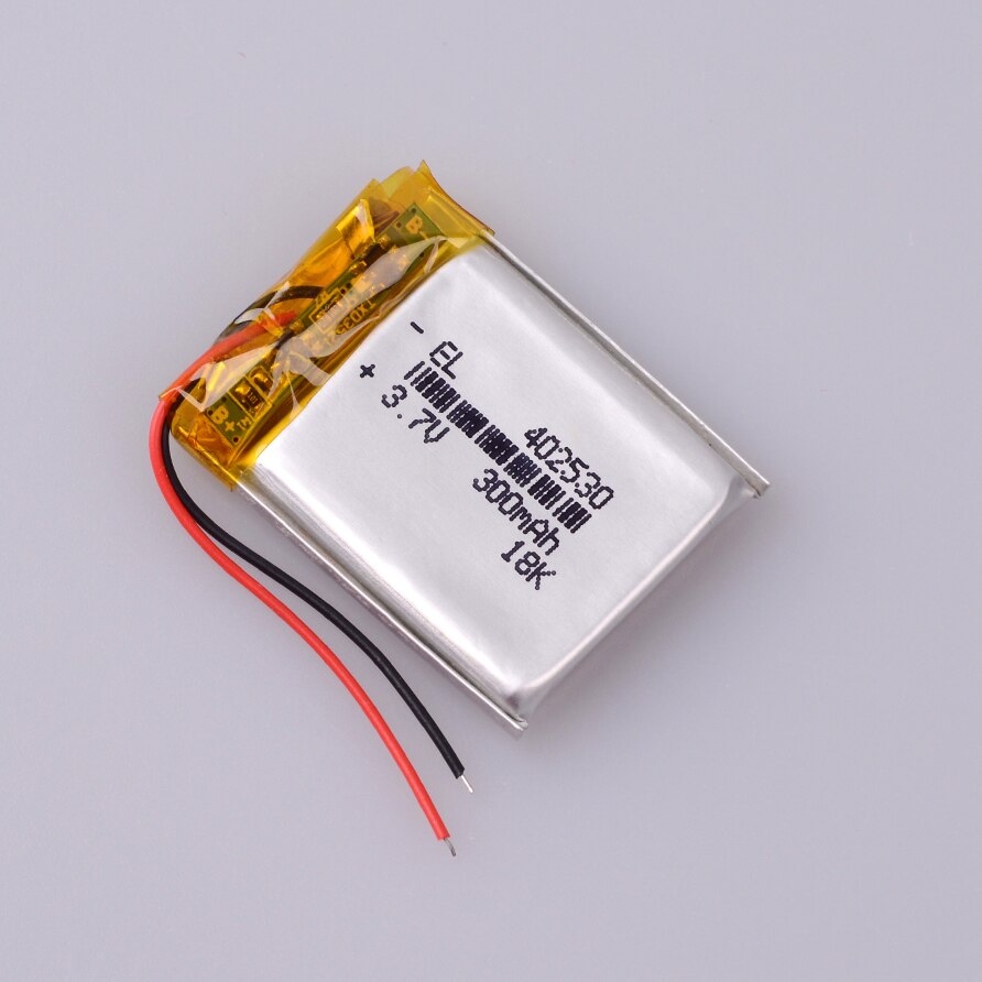 Batterie Lithium-ion Rechargeable pour lecteur mp3, 3.7V, 300mAh, 402530 Lithium polymère, écouteurs pour enregistrement