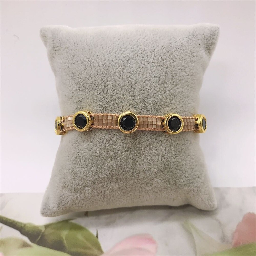 MOYI Handwoven Cotton Linen Bracelet – Adjustable Boho Friendship Bracelet For Men & Women, Black