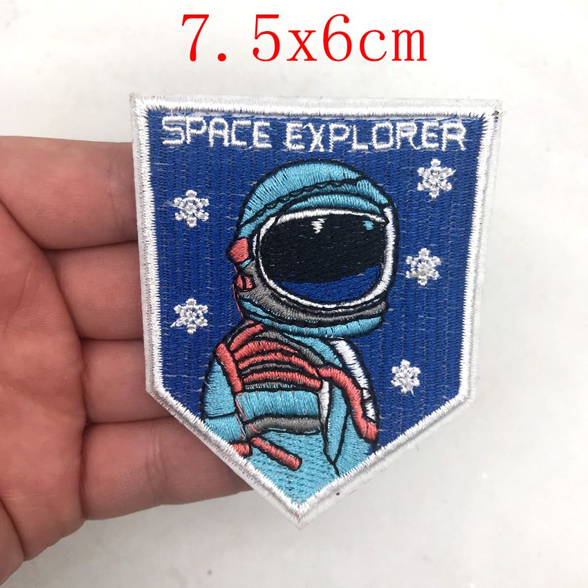 Arrial Planet Explorer Universe DIY Embroidered Patch Funny Astronauts Spaceman Space Badge Sew Iron on Applique Badges: 01