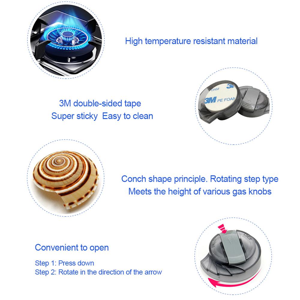 2PCS Child Safety Burner Knob Locks Stove Guard Oven Lock Heatproof Anti-break for Kids Elderly Pet