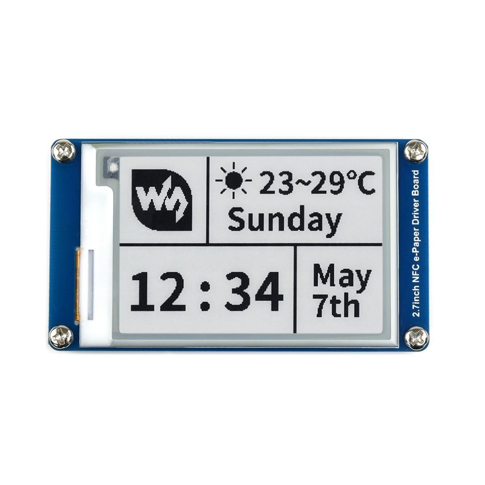 E-paper E-ink Módulo de pantalla de tinta electrónica de papel electrónico, 2,7 pulgadas, inalámbrico, funciona con NFC, para IOS, Android, aplicación de teléfono móvil, sin batería, 264X176