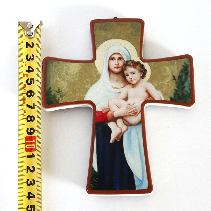 Religieuze Cross Ornamenten Keramische Heilige Maagd Holding Zoon Icoon Wanddecoratie Imagenes Religiosas Catolicas Home Decor