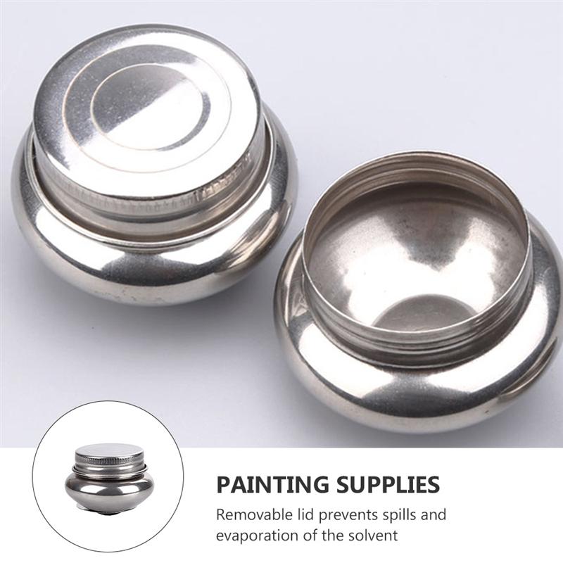 Rvs Schilderij Borstel Wassen Pot Kleur Mengen Pen Wassen Pot Met Deksel Olieverf Verven Pen Wassen Pot