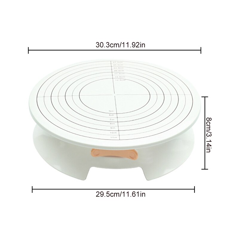 justdolife 1pc Rotating Cake Turntable Revolving Smooth Plastic Cake Stand Cake Decorating Tools DIY Baking Tools